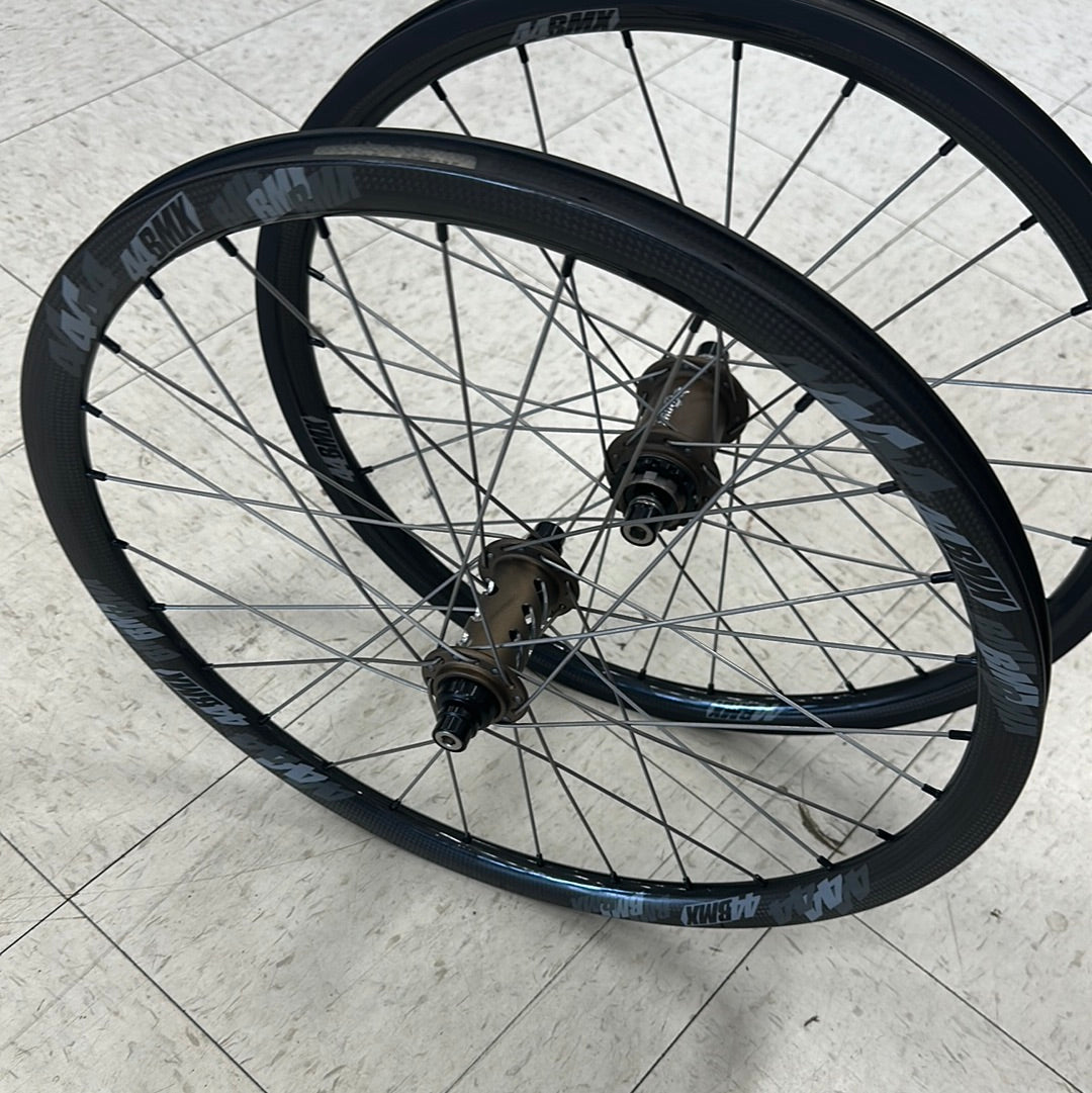 onyx hub 44bmx carbon wheels titanium spokes wheelset