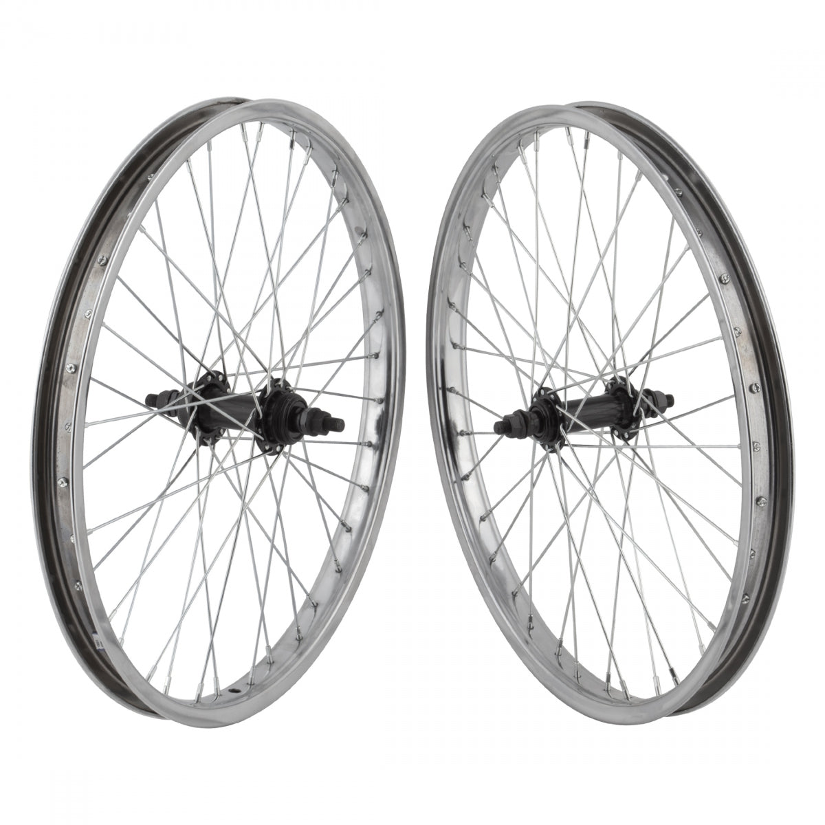 Wheel Master steel 20x1.75 wheelset silver/black