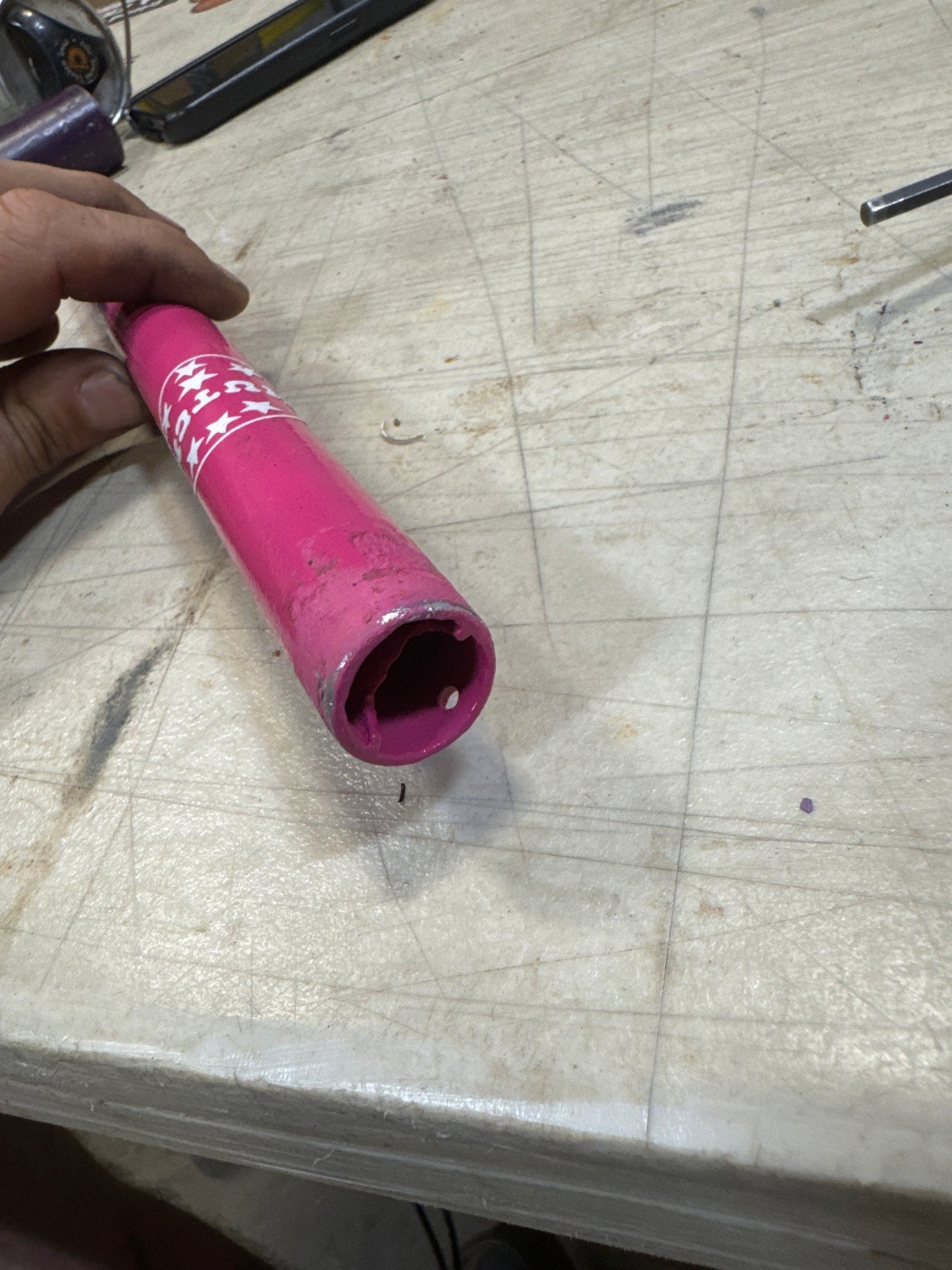 Hutch sticker seat post 22.2 pink