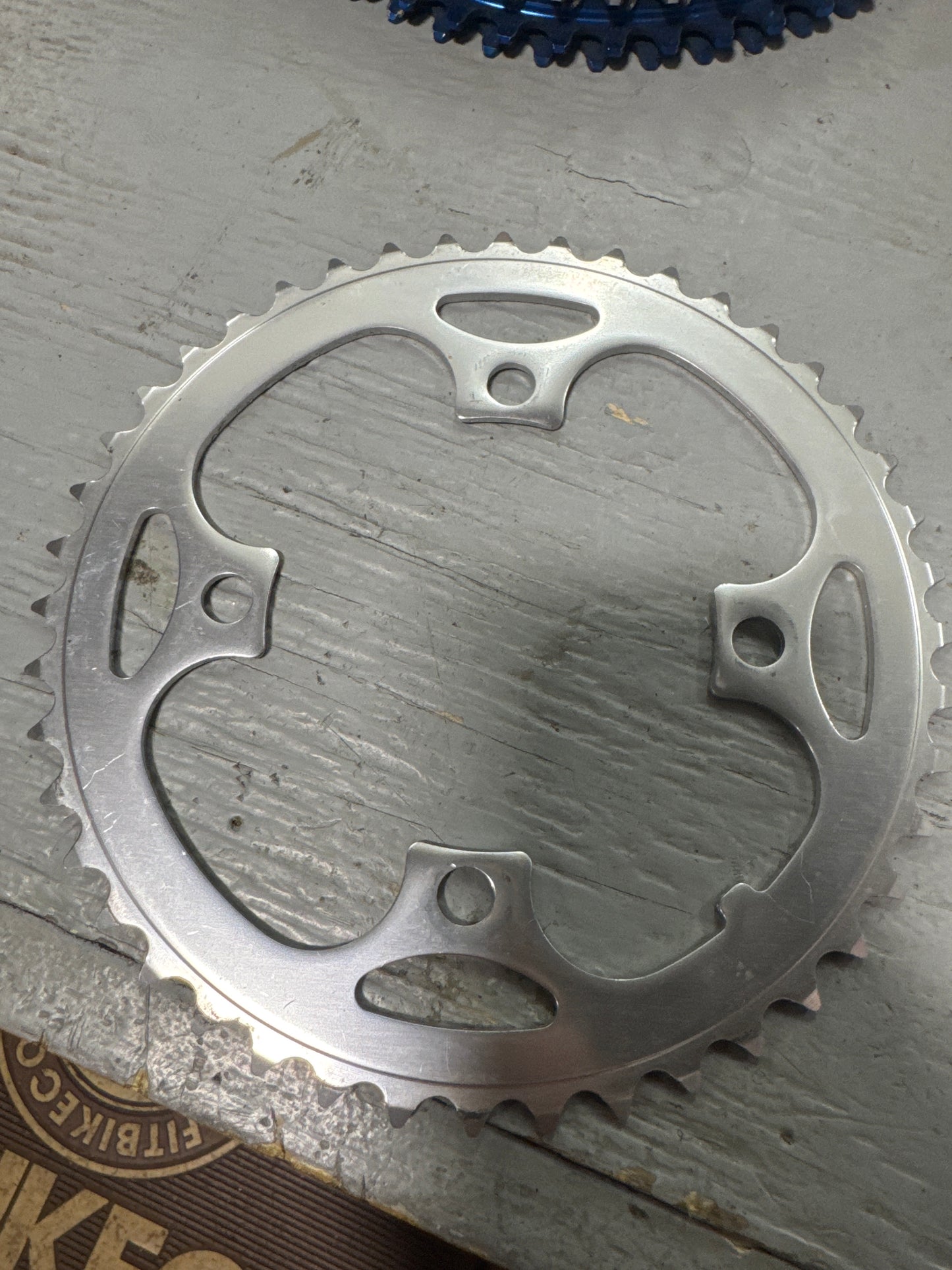Oem silver 4 bolt chainring 44t
