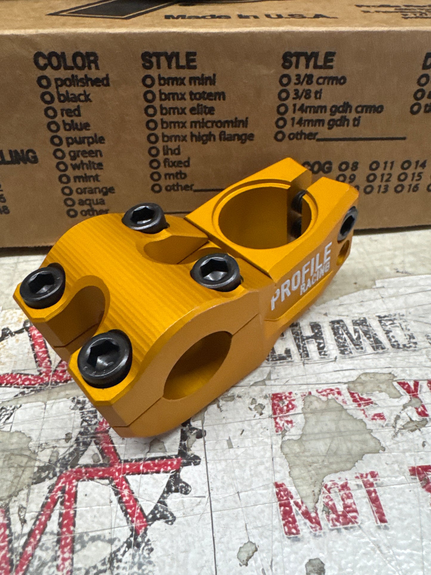 Profile Racing Push Stem PA Matte Gold