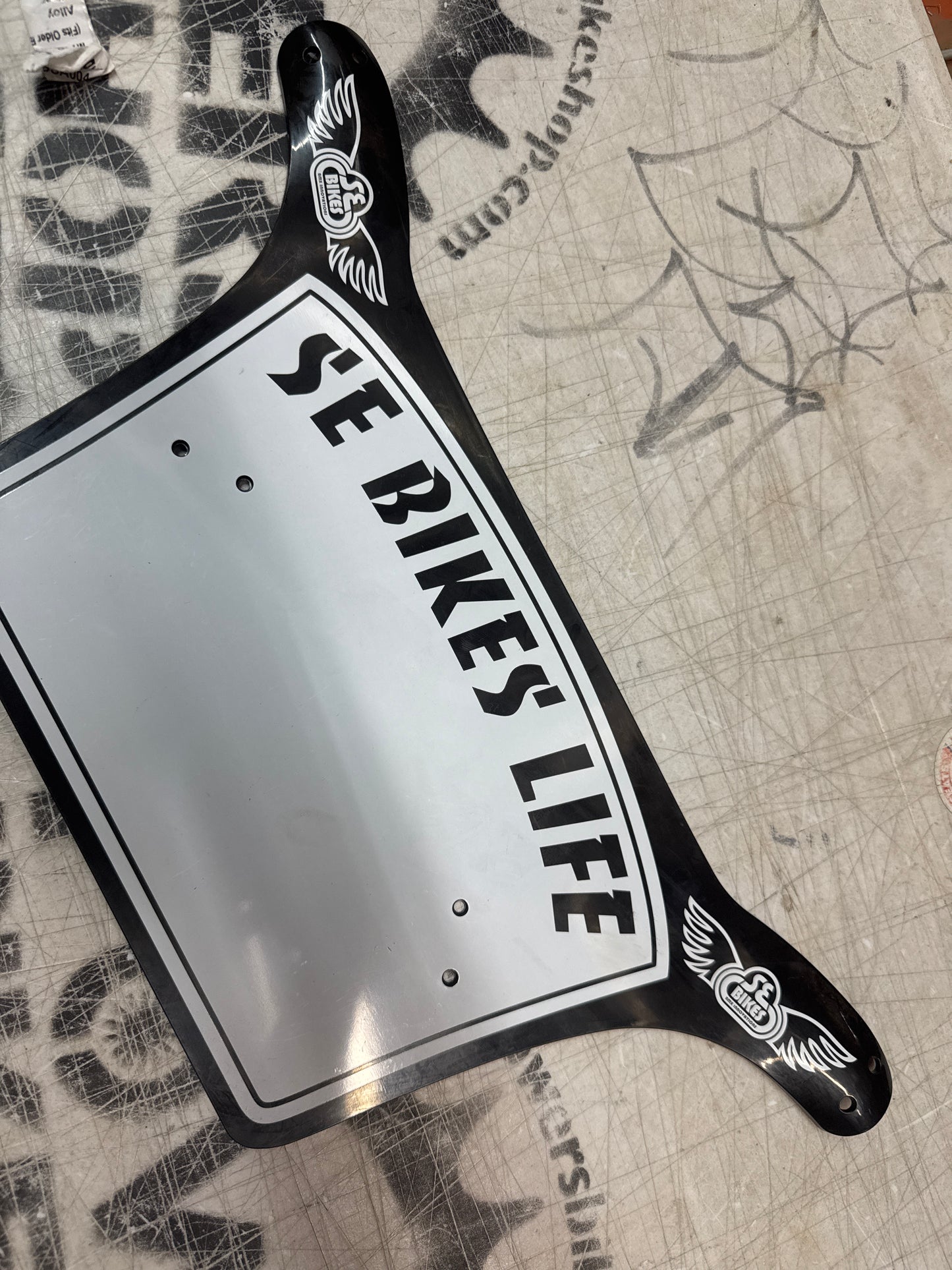 SE BIkes Bike Life Number plate black/white