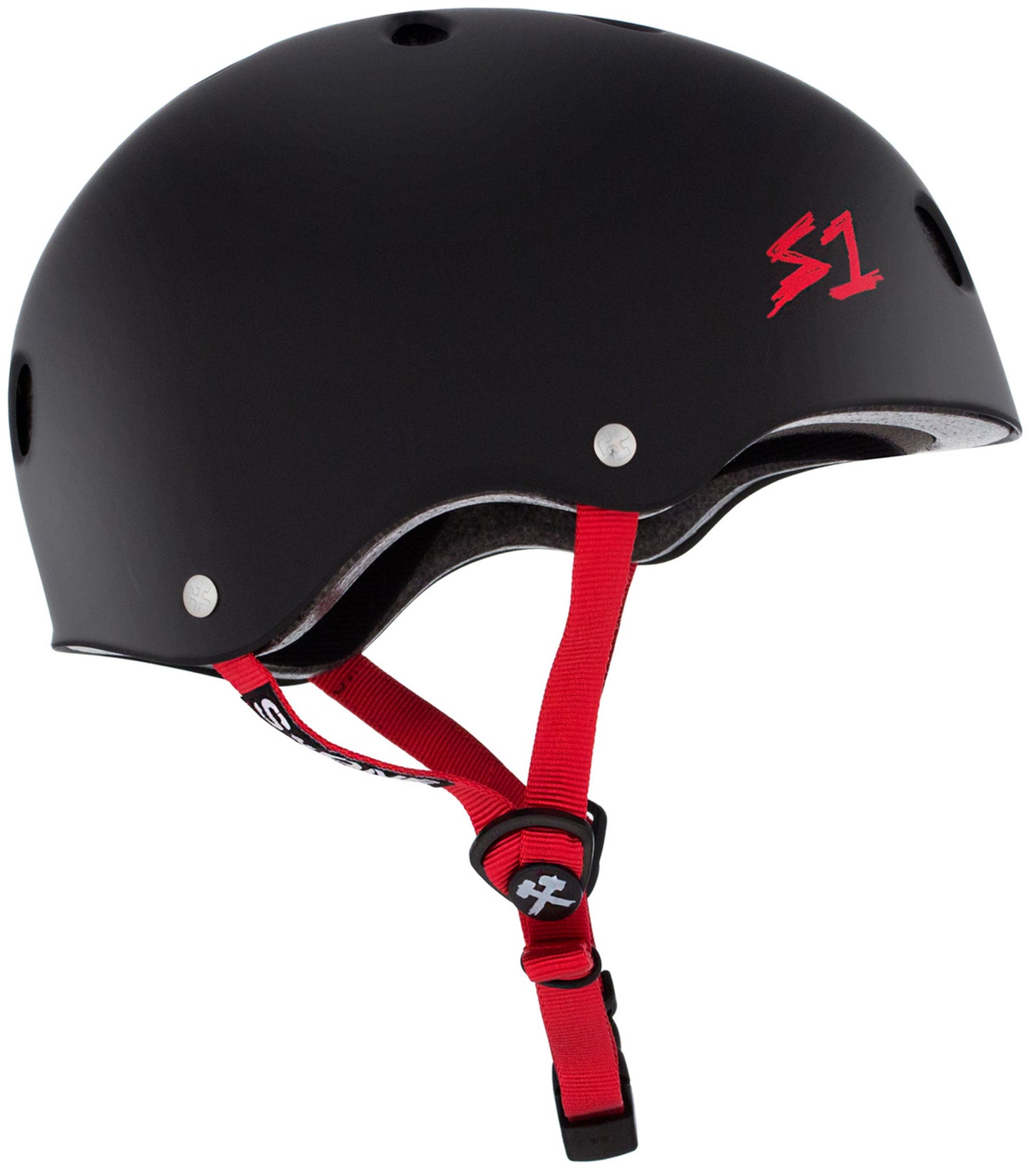 S-One S1 Lifer Helmet - Black Matte w/ Red Straps