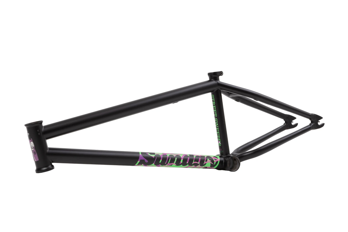 Sunday Street Sweeper Frame Matte Black w/Purple and Green Flames
