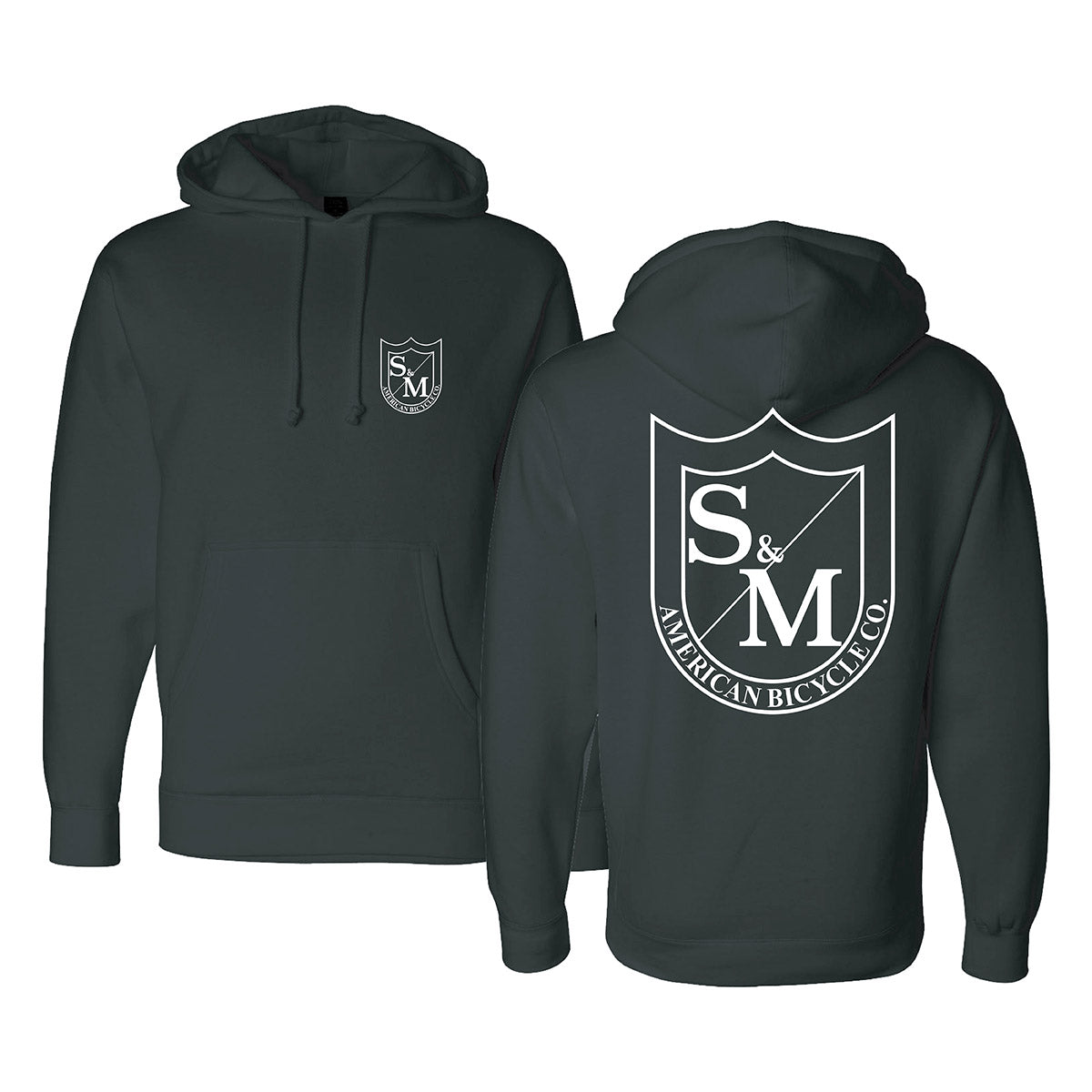 S&M TWO SHIELD HEAVY PULLOVER HOODIE REACTIVE BLACK