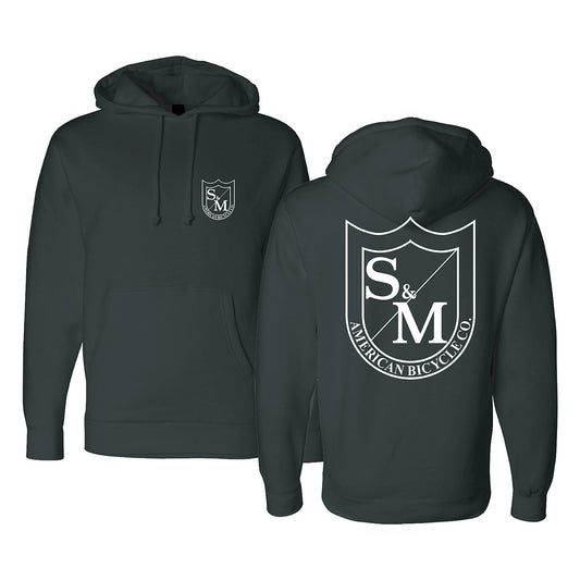 S&M TWO SHIELD HEAVY PULLOVER HOODIE REACTIVE BLACK