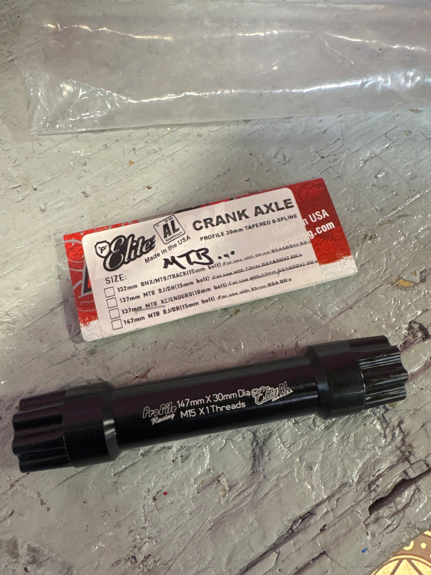 Profile elite AL 147mm mtb spindle