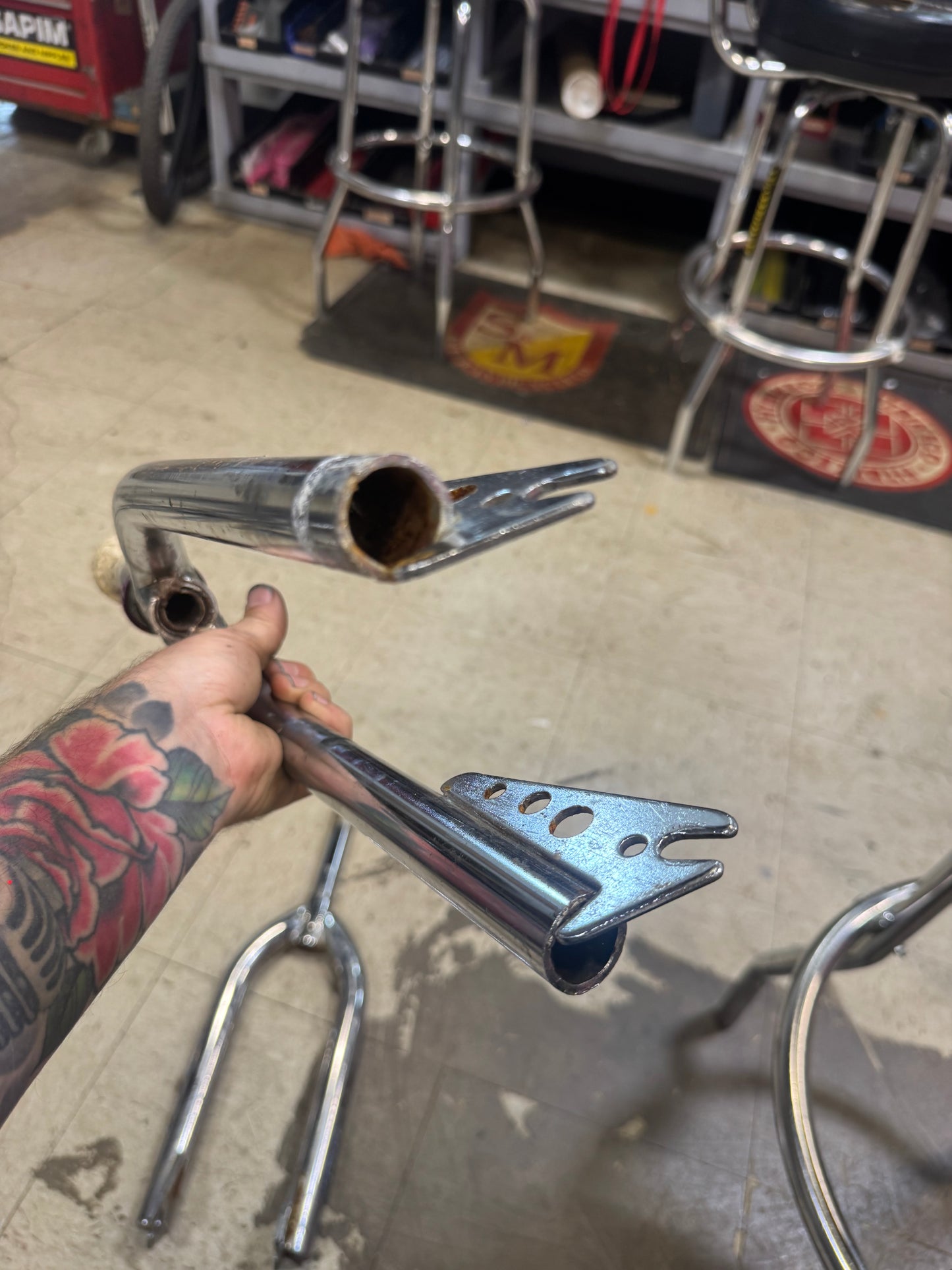 Vintage Oem chrome forks threaded