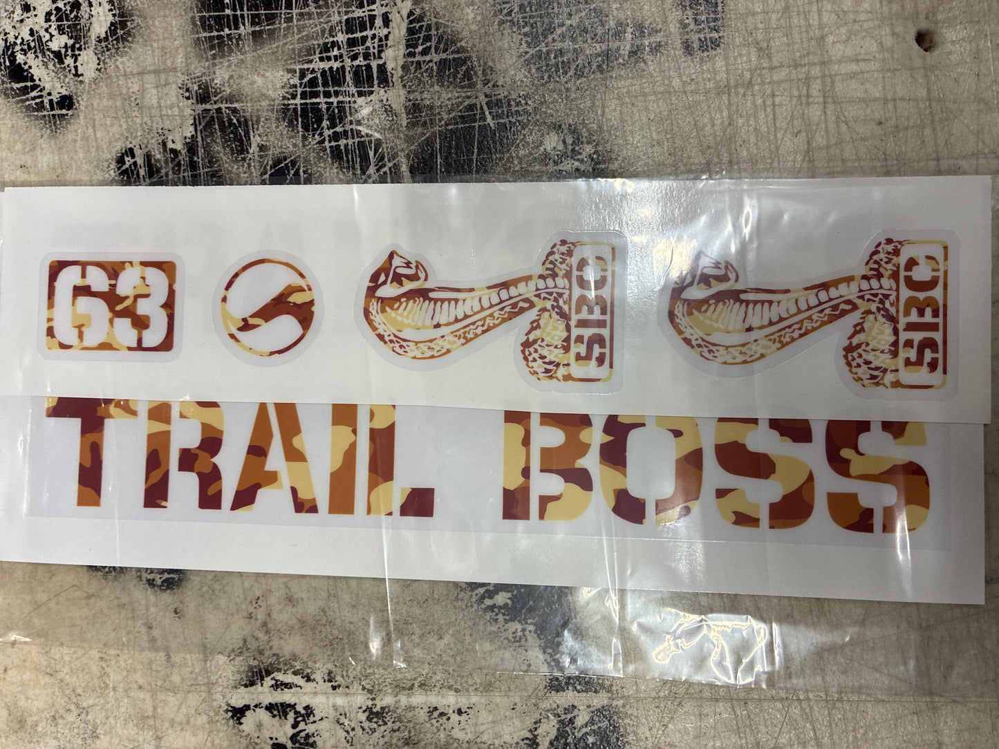Standard Byke Trail Boss Frame sticker kit