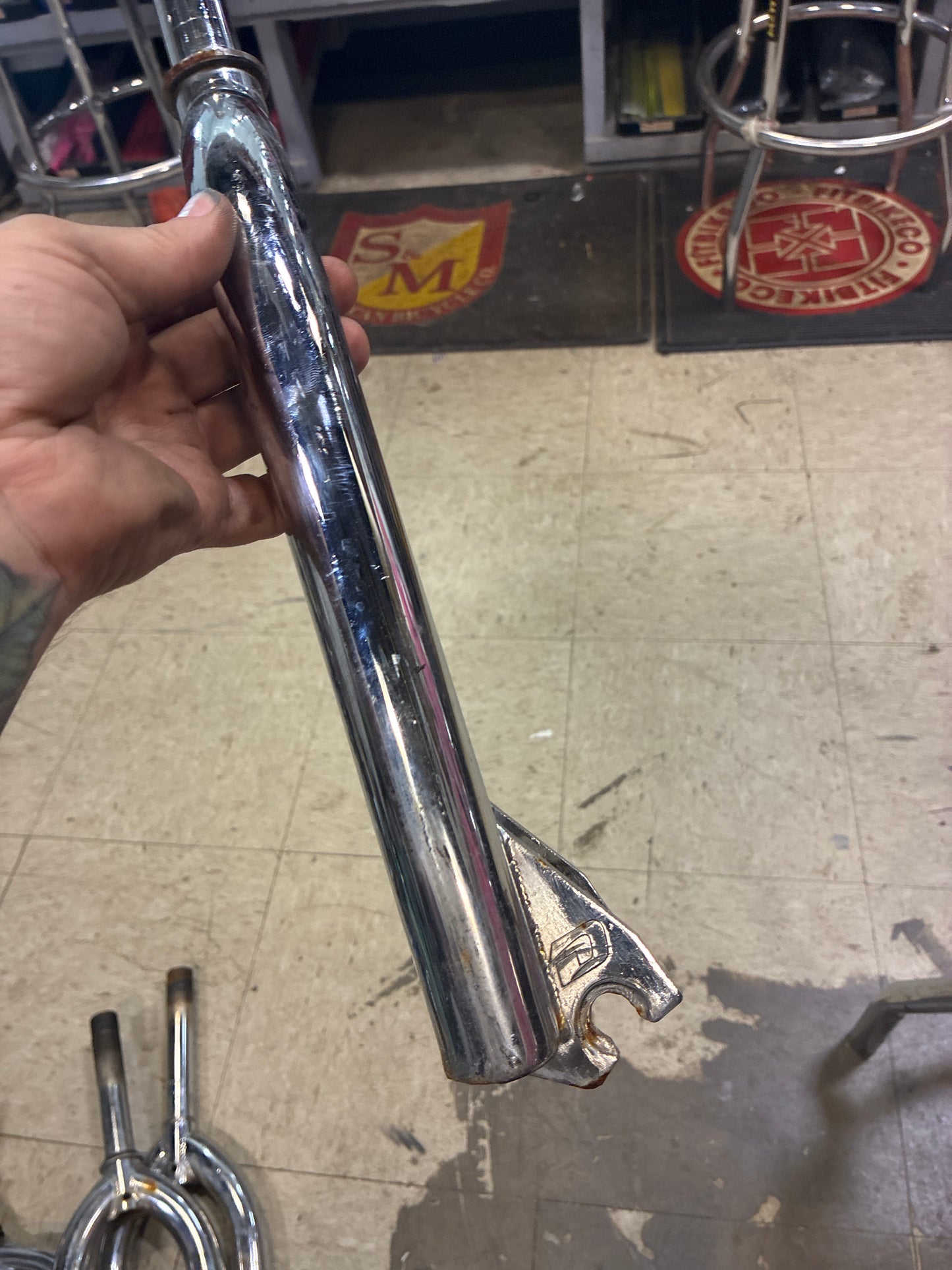 Vintage dyno chrome threaded fork