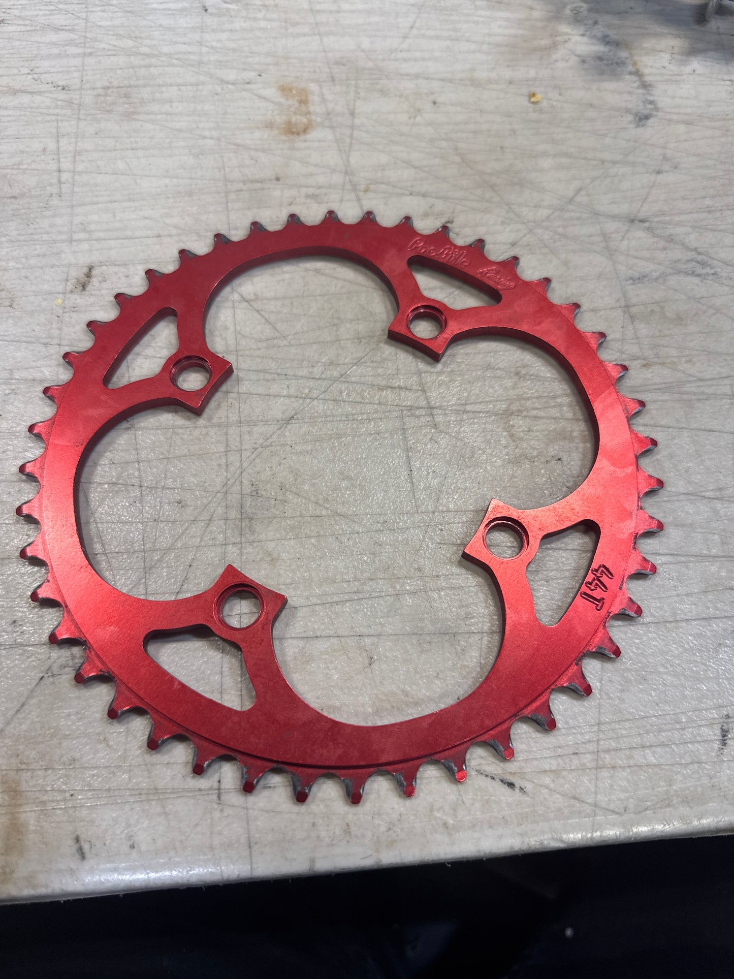 Profile 4bolt 44t red chainring