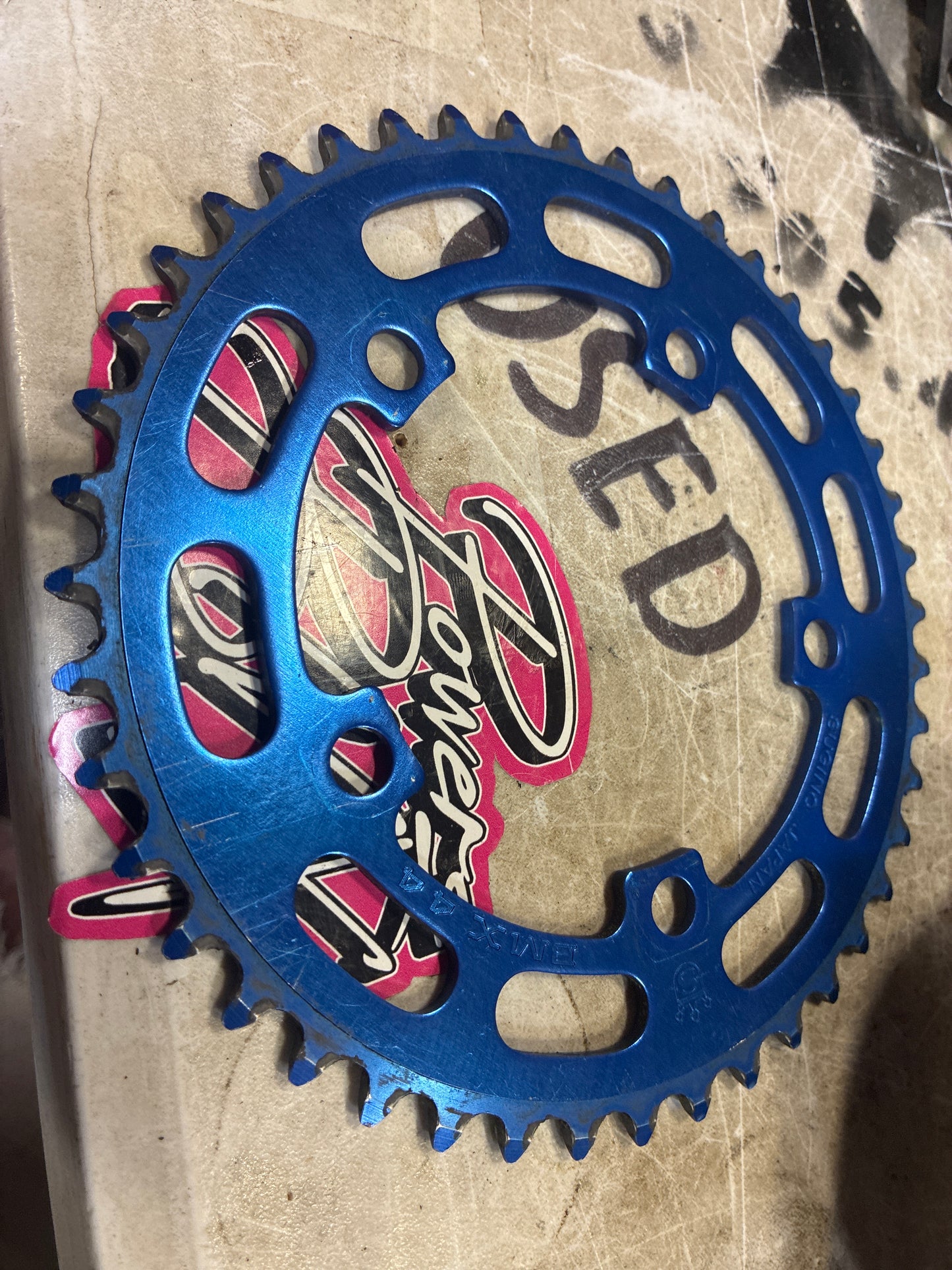 sugino bmx 5b chainring 44t blue
