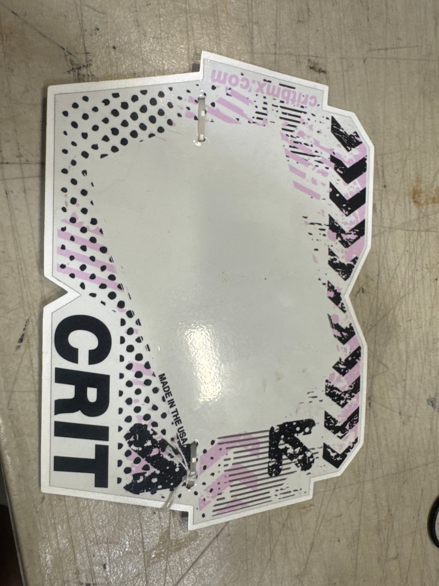 Crit number plate pink