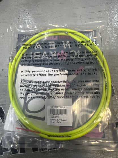 odyssey neon yellow linear brake cable NOS