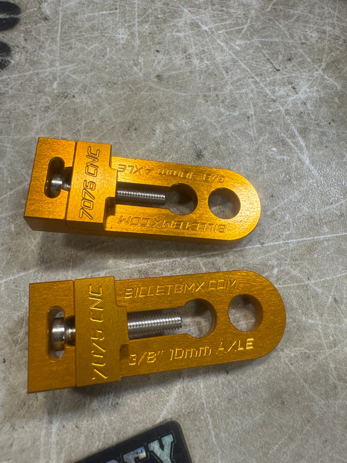 Billet bmx chain tensioners gold