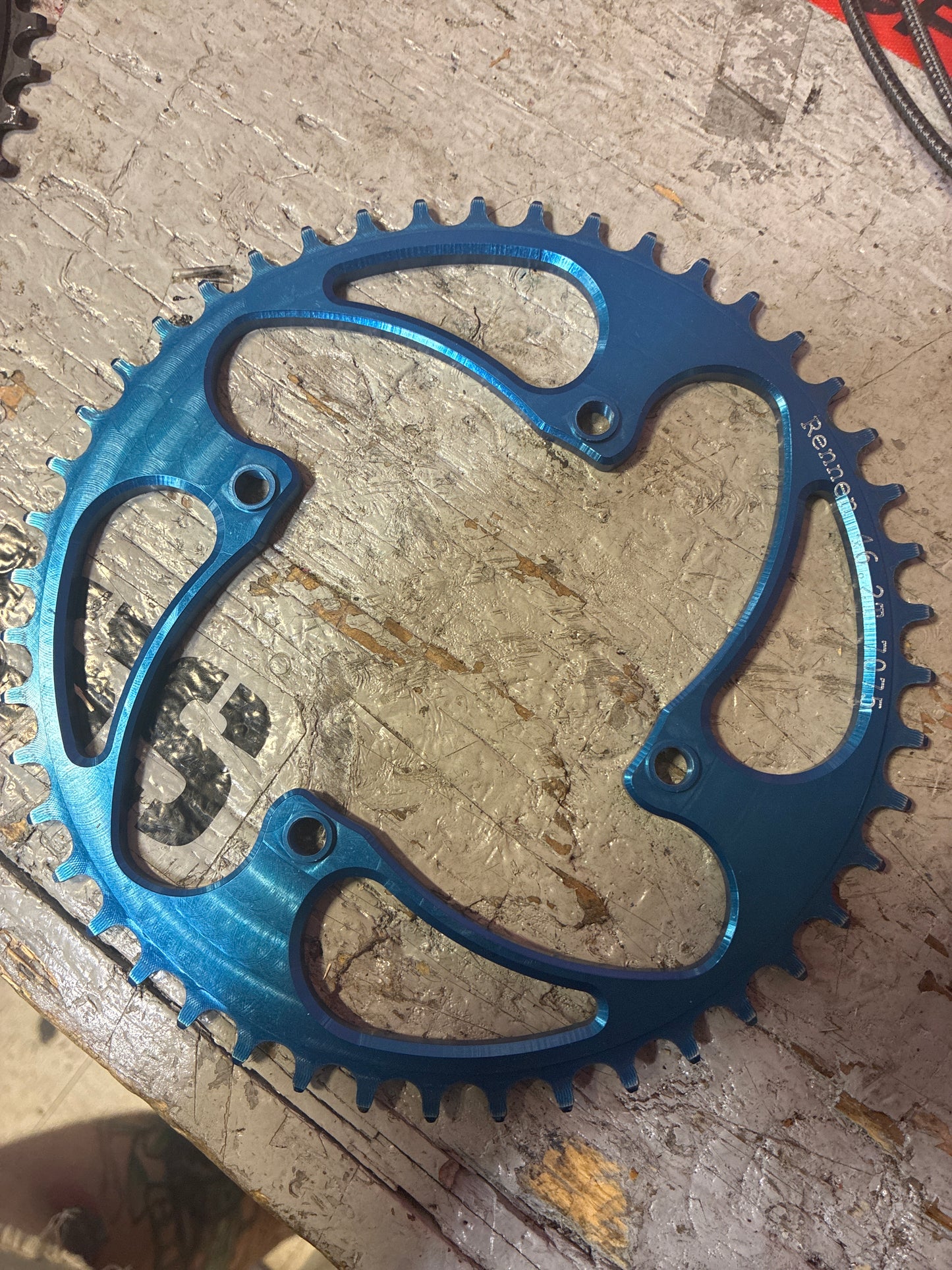 rennen 46.2 4bolt chainring blue