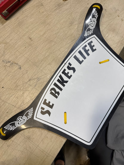 Se bikes bike life number plate black/white