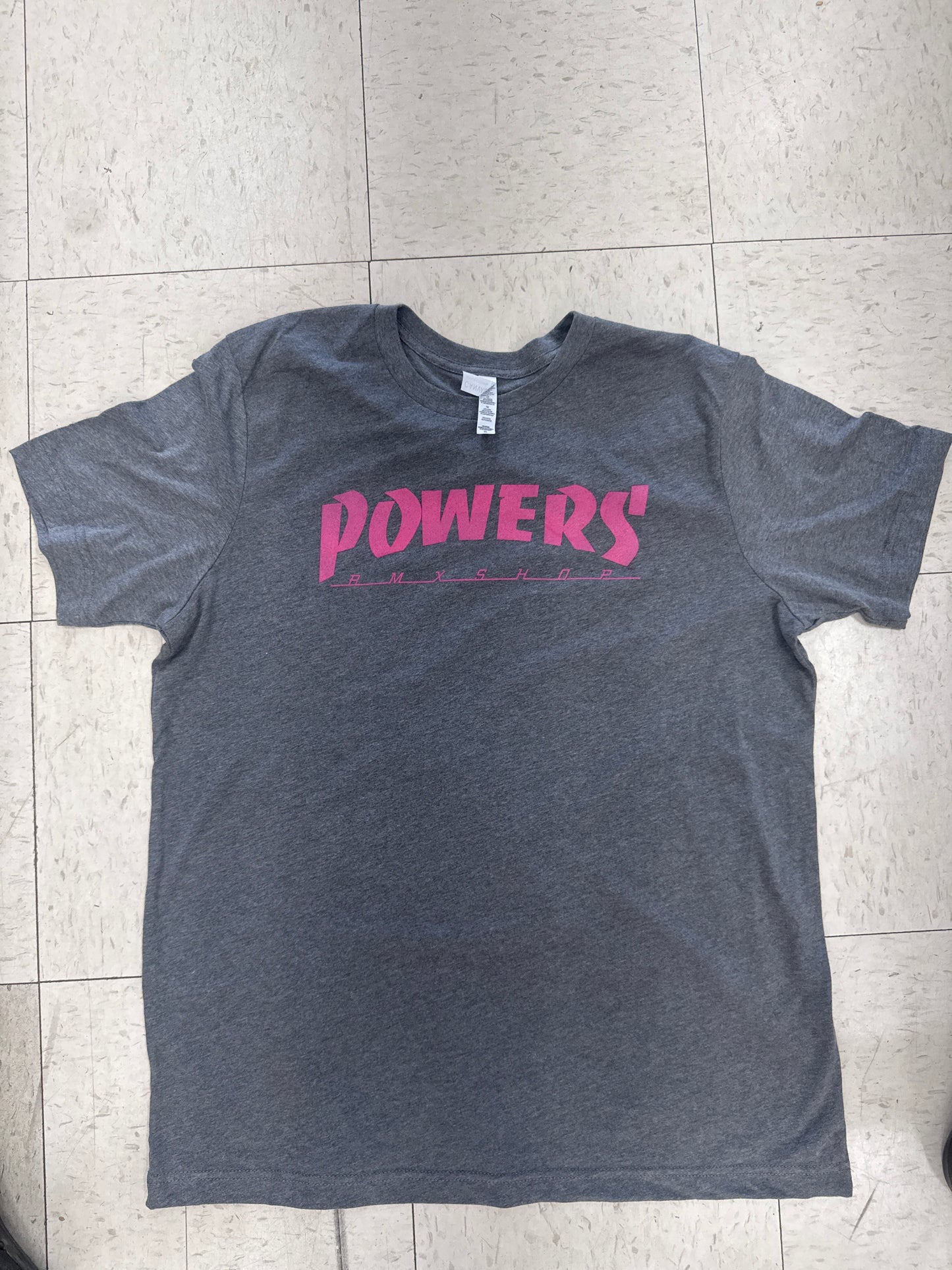 Powers bmx thrashed shirt grey/pink