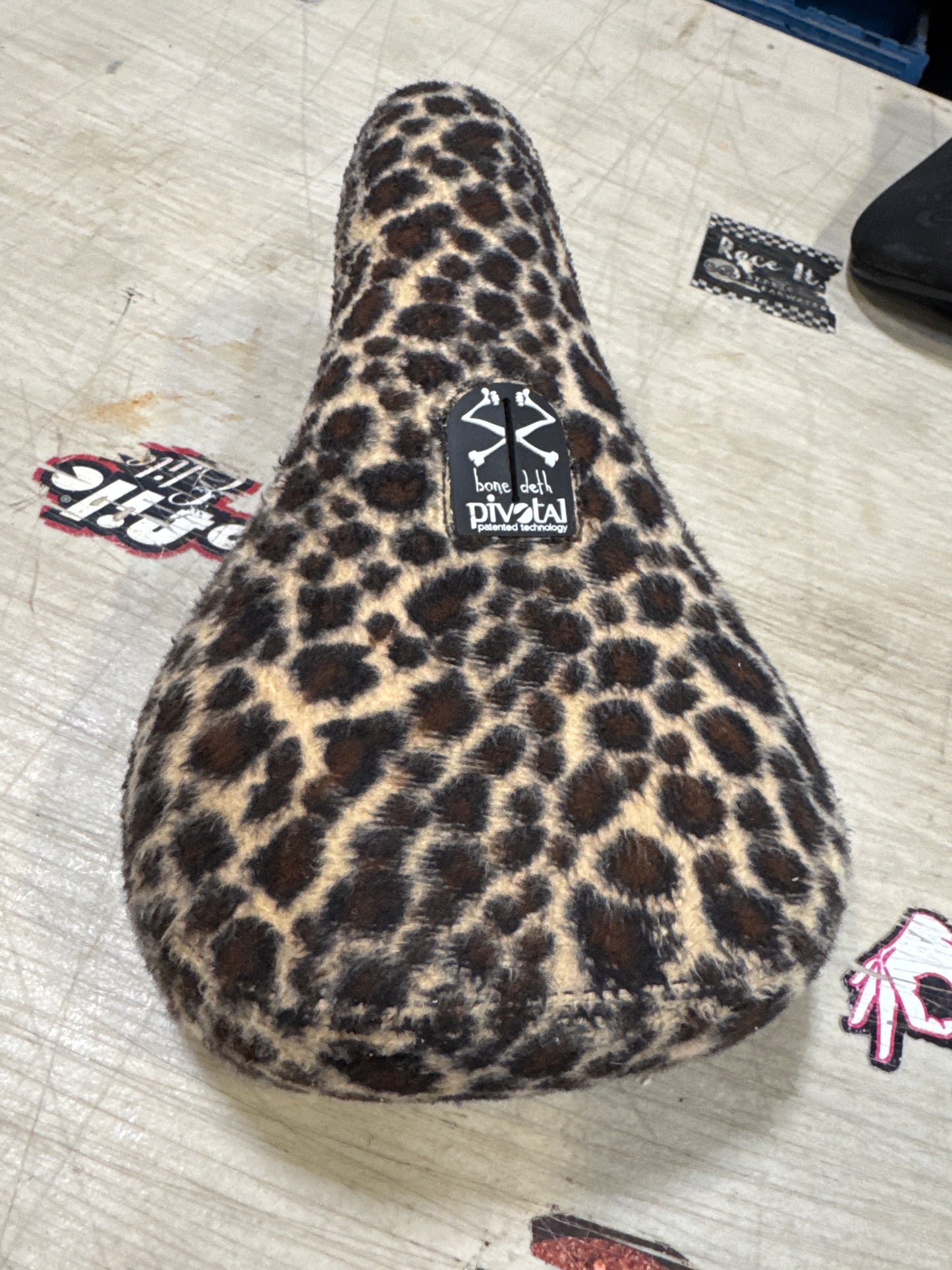 bone deth leopard print fat seat