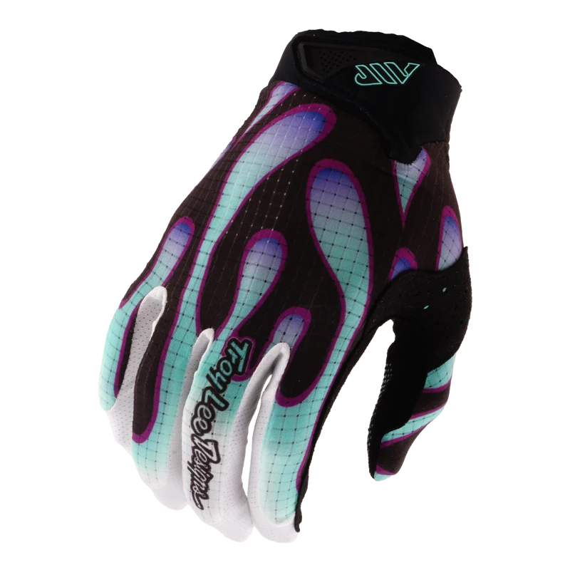 Troy Lee Air Glove Overspray Black / Real Teal