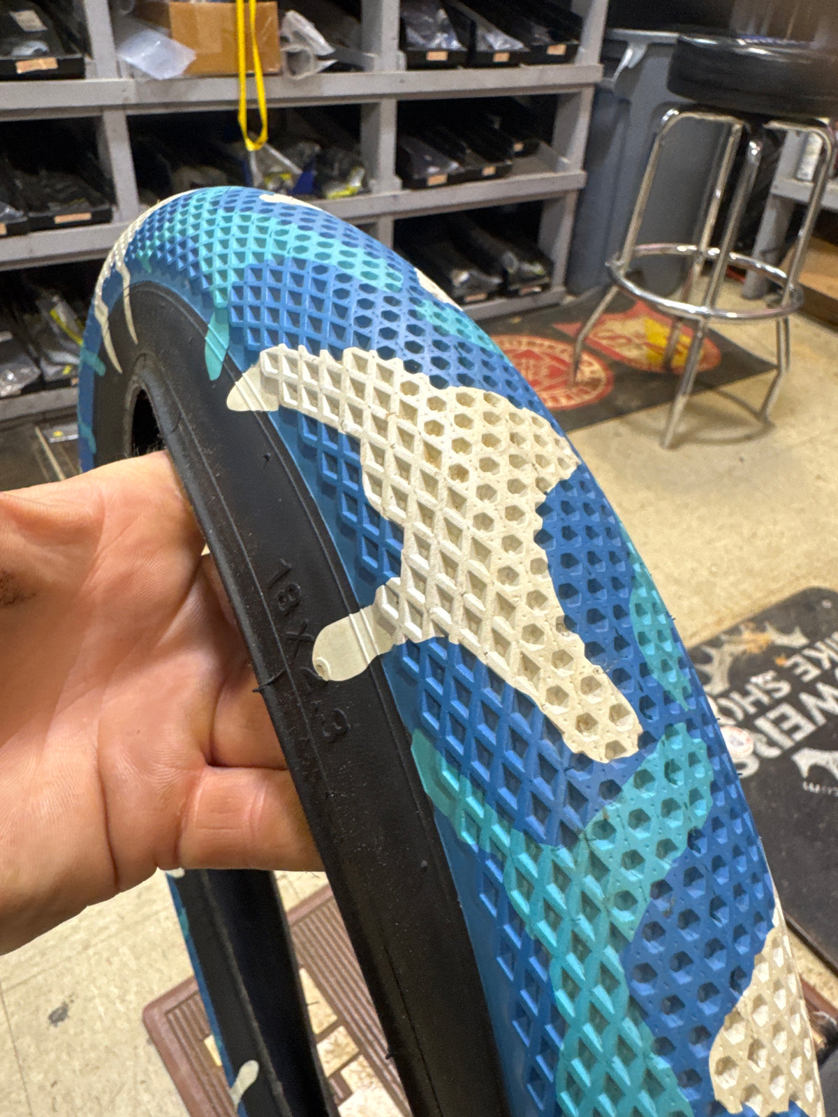 Cult vans 18” tire blue camo