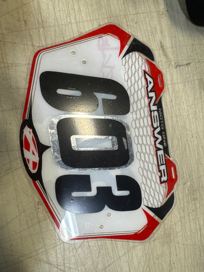 Answer moto one number plate