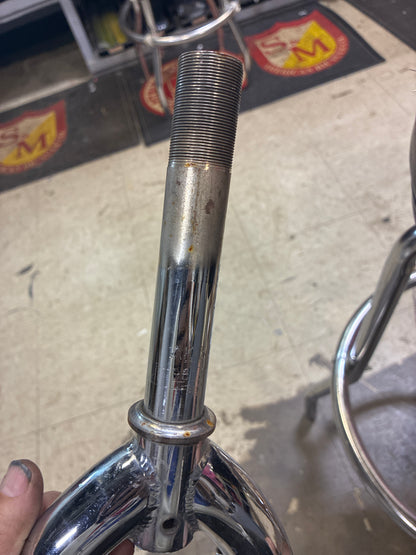 Vintage dyno chrome threaded fork