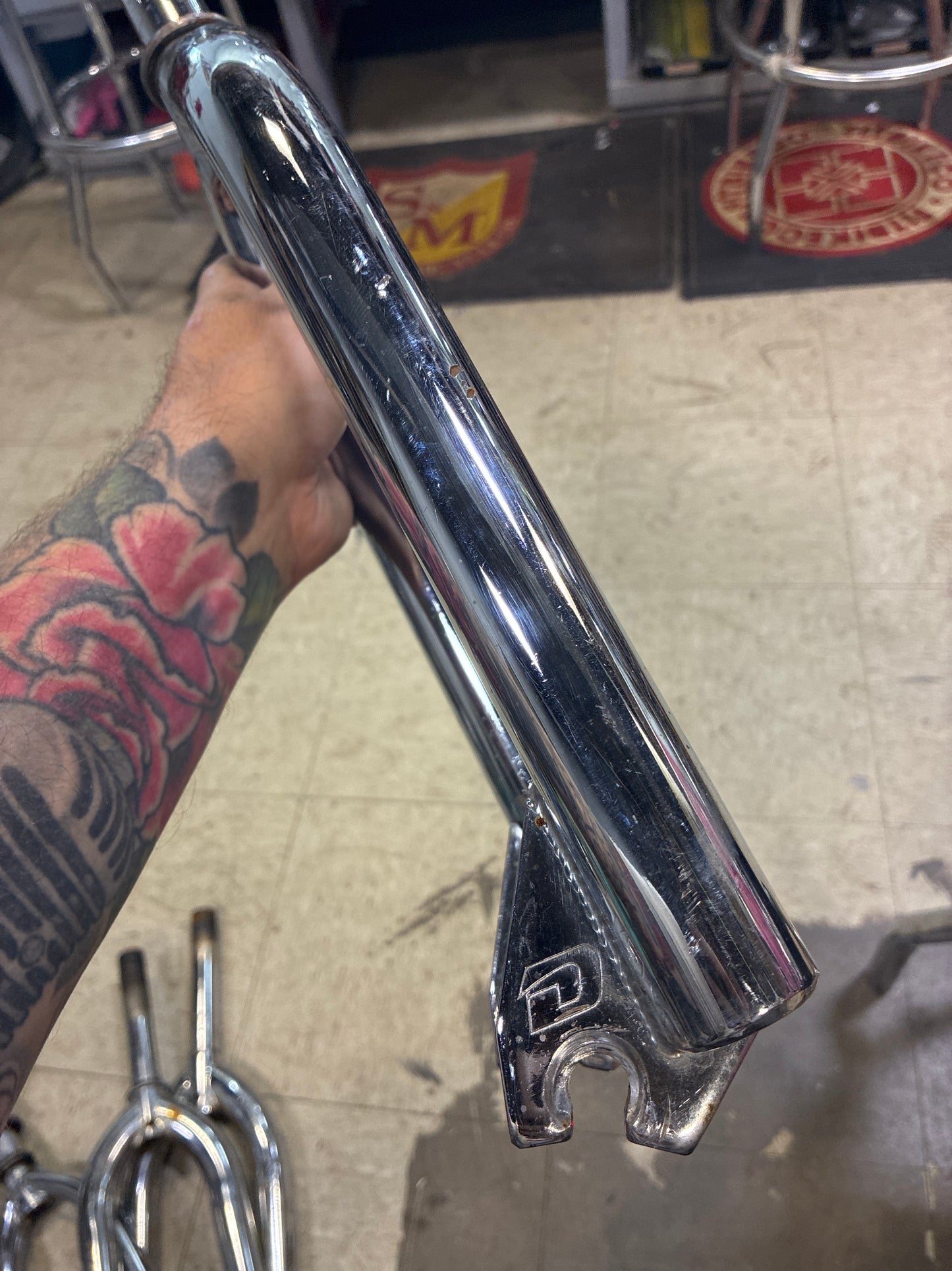 Vintage dyno chrome threaded fork