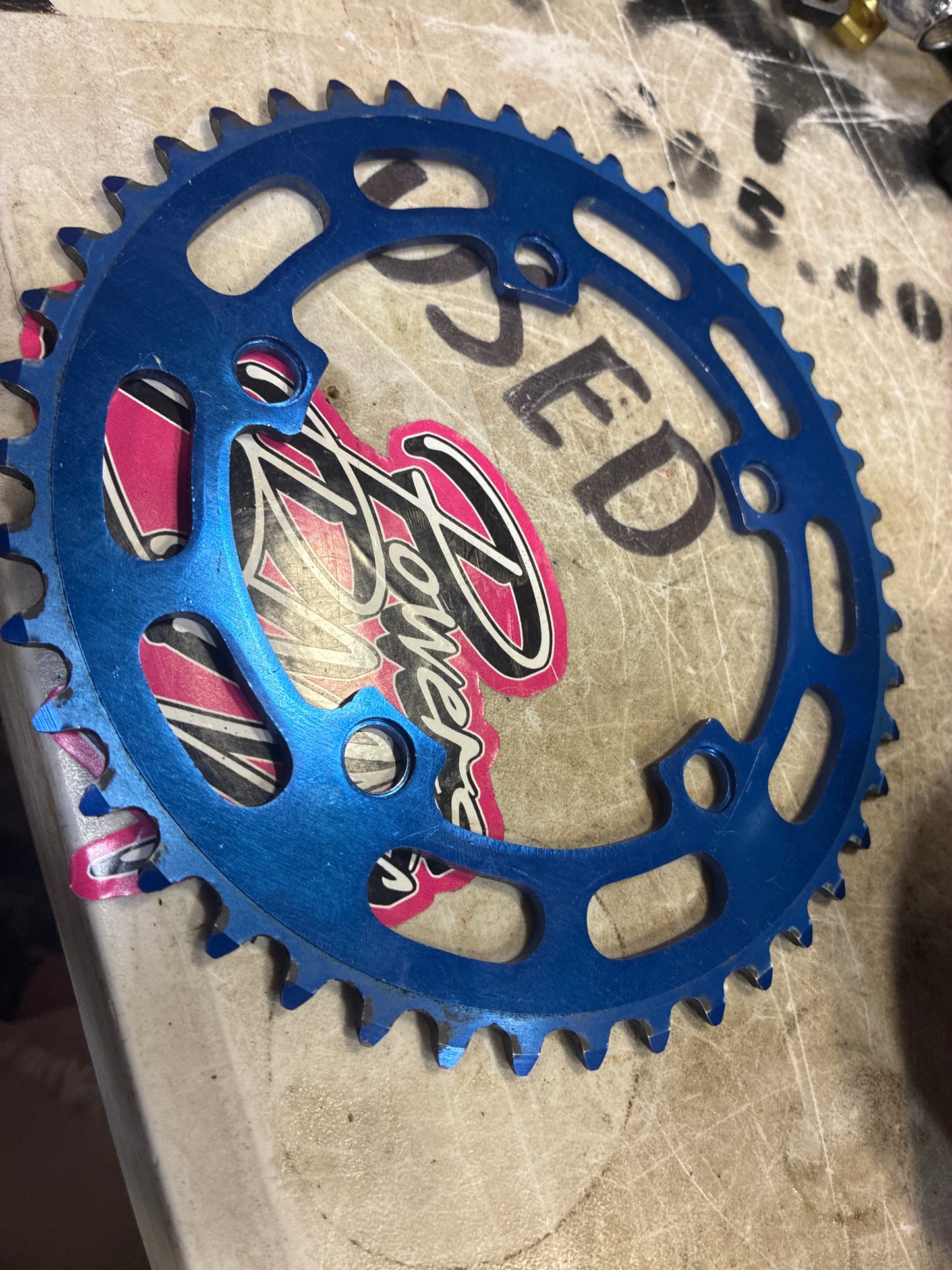 sugino bmx 5b chainring 44t blue