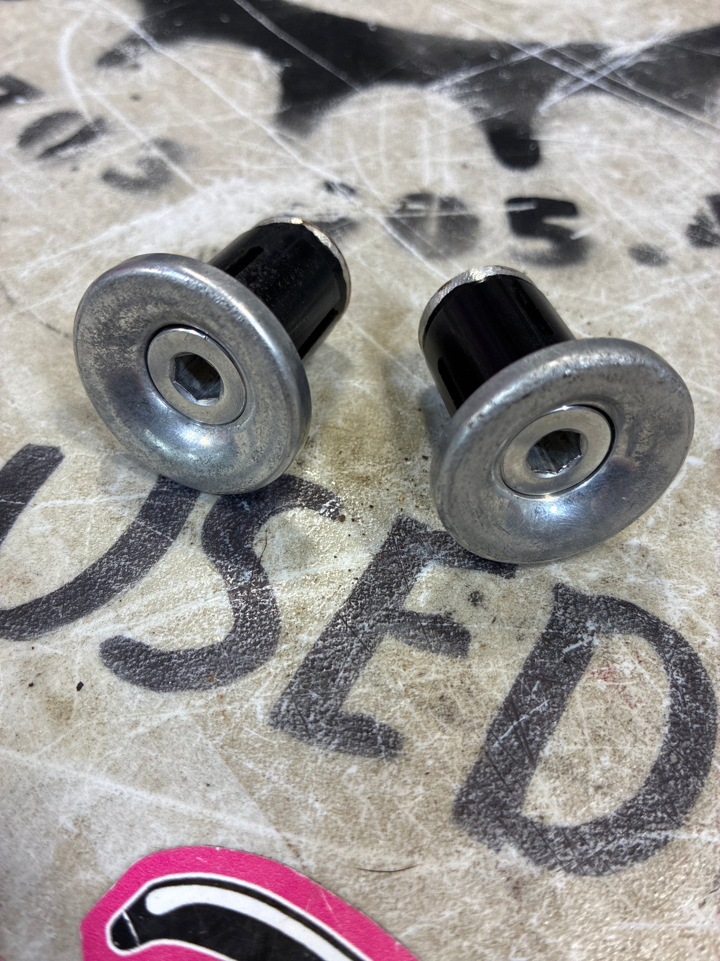silver metal bar ends unknown
