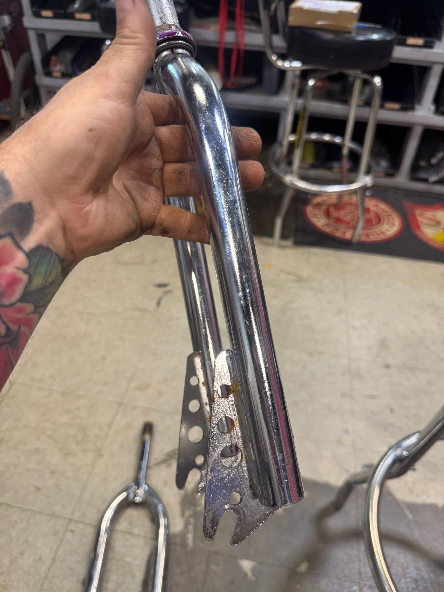 Vintage Oem chrome forks threaded