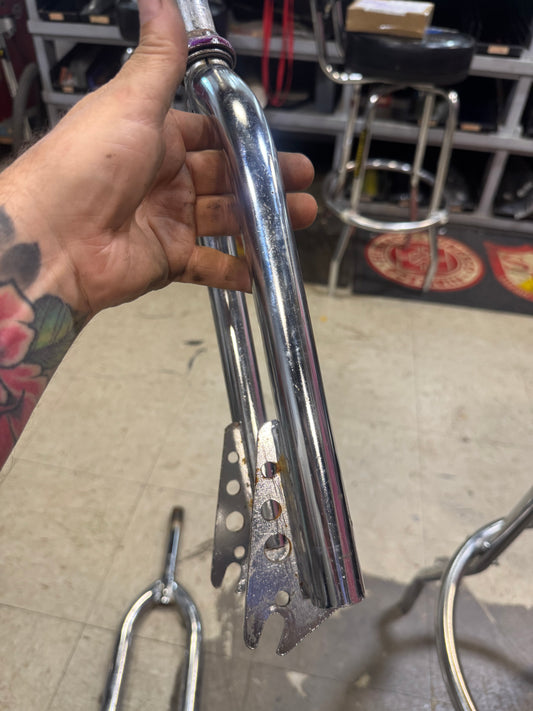 Vintage Oem chrome forks threaded