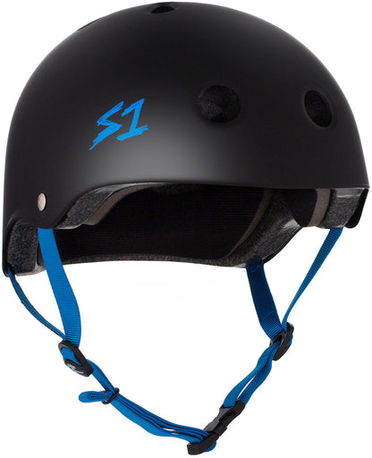 S-One S1 Lifer Helmet Black w/ cyan strap