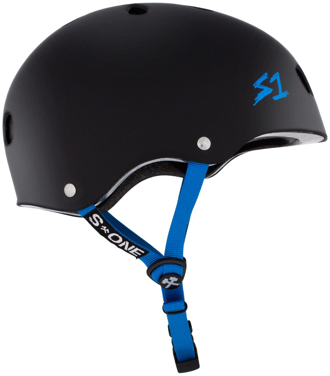 S-One S1 Lifer Helmet Black w/ cyan strap
