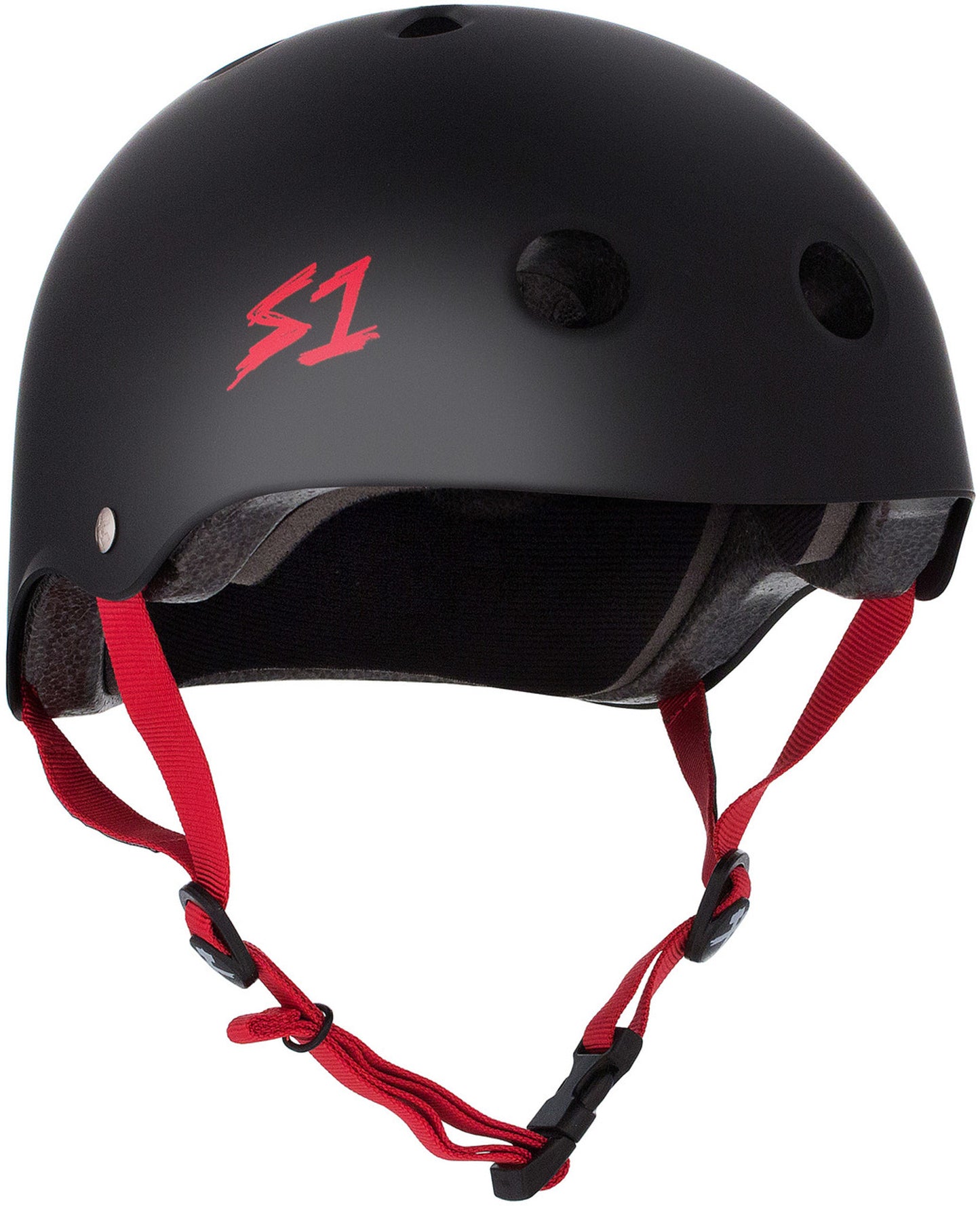 S-One S1 Lifer Helmet - Black Matte w/ Red Straps