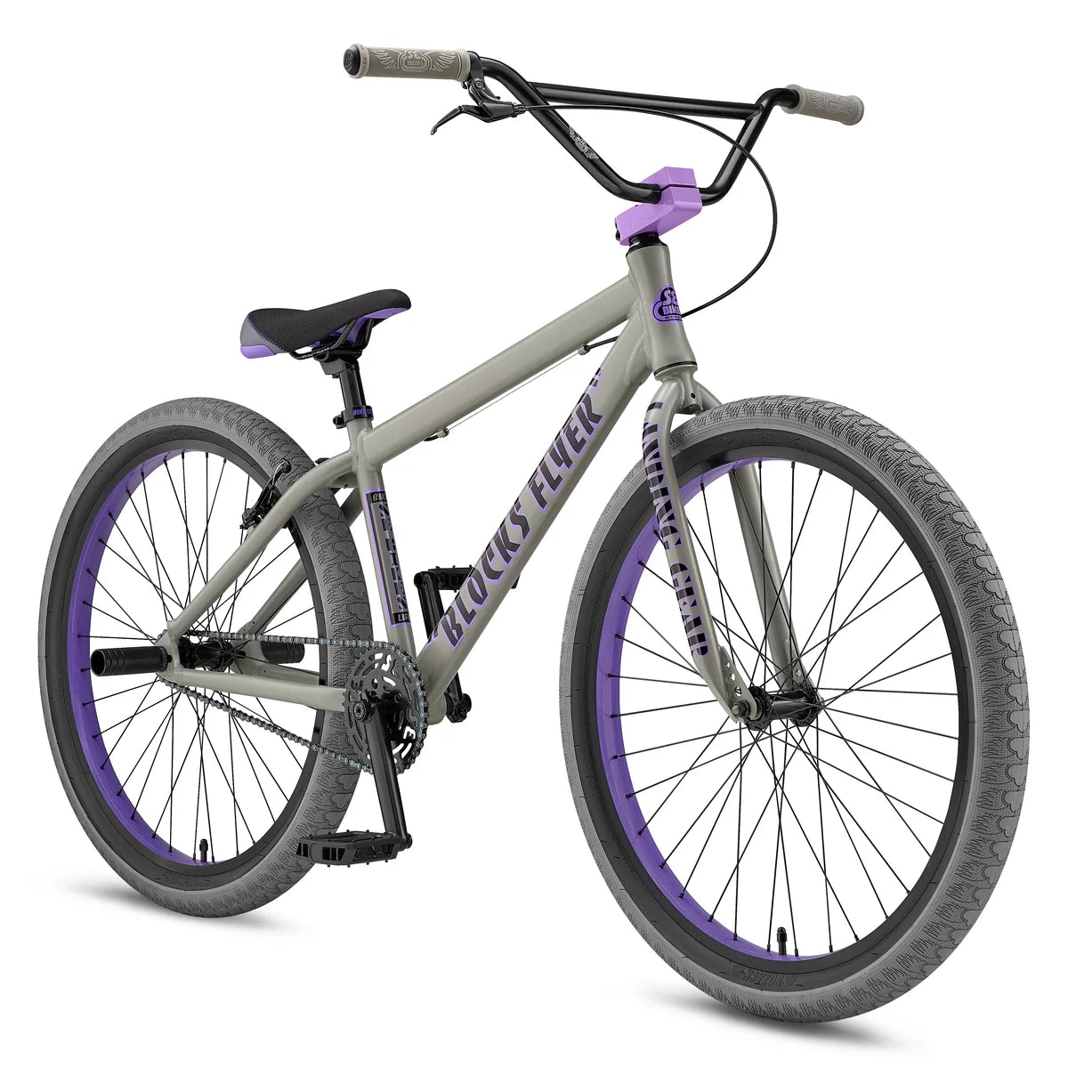 SE Bikes Blocks Flyer 26" Matte Grey & Purple