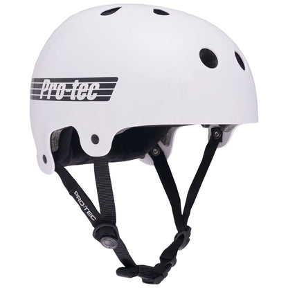 PRO-TEC OLD SCHOOL LOW PRO HELMET - GLOSS WHITE (CERTIFIED)