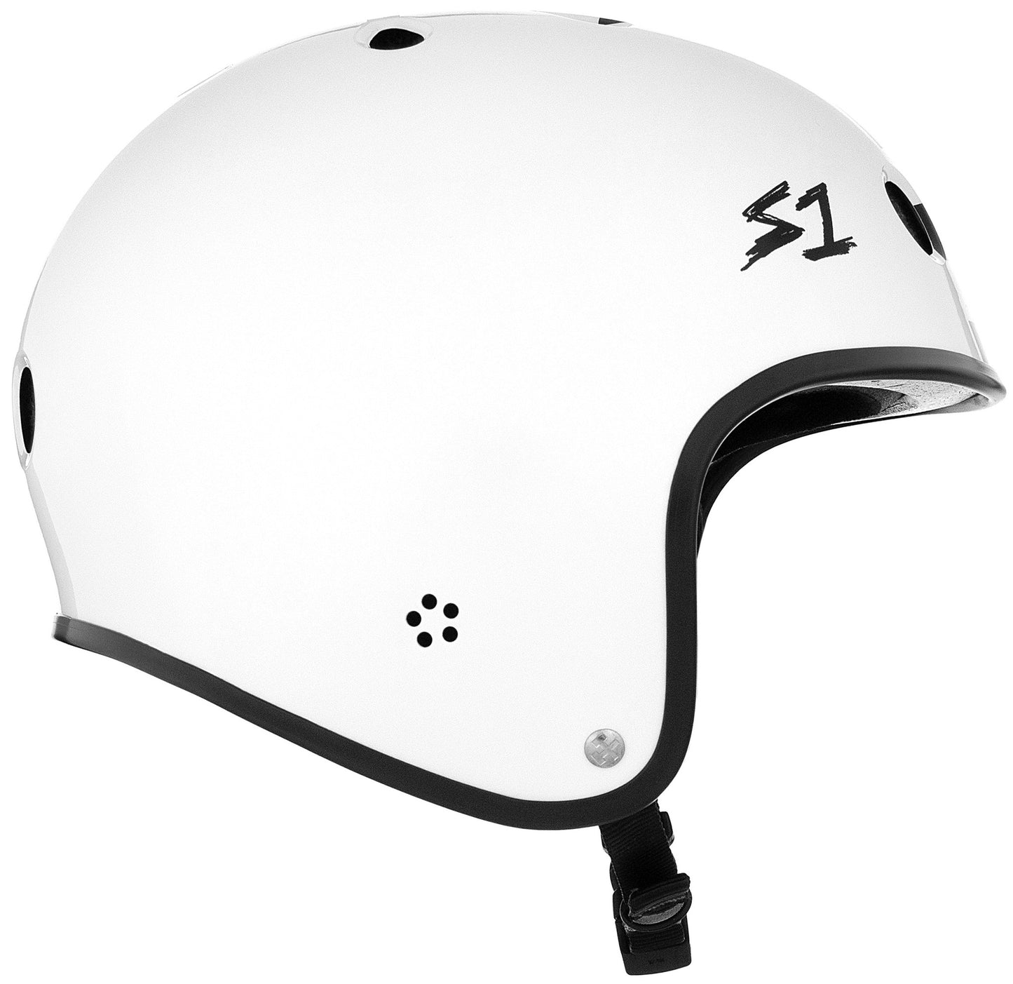 S1 Retro Lifer Helmet - White Gloss w Checkers