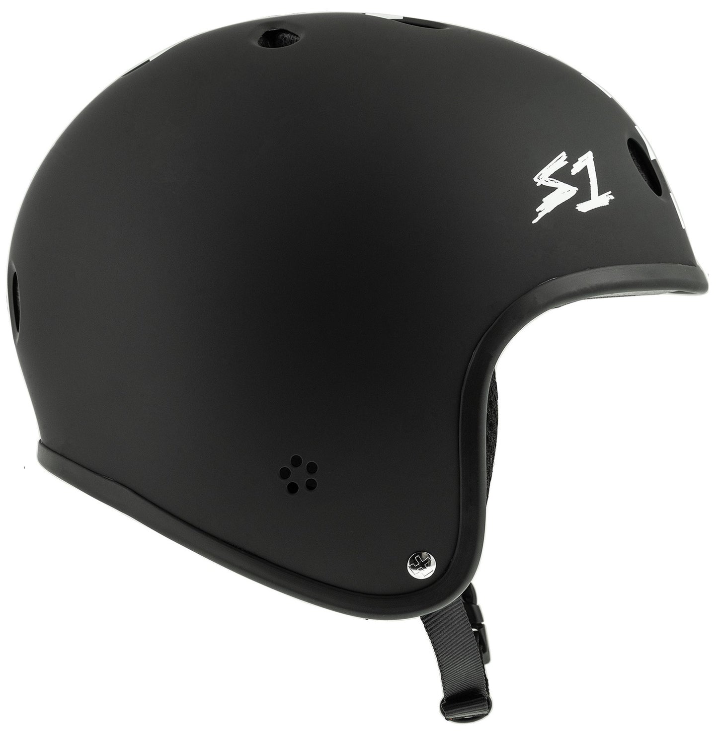 S1 Retro Lifer Helmet - Black Matte w White Checkers