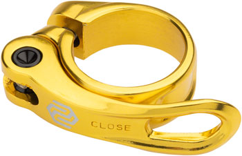Promax QR-1 Seatpost Clamp - 34.9mm, QR, Gold
