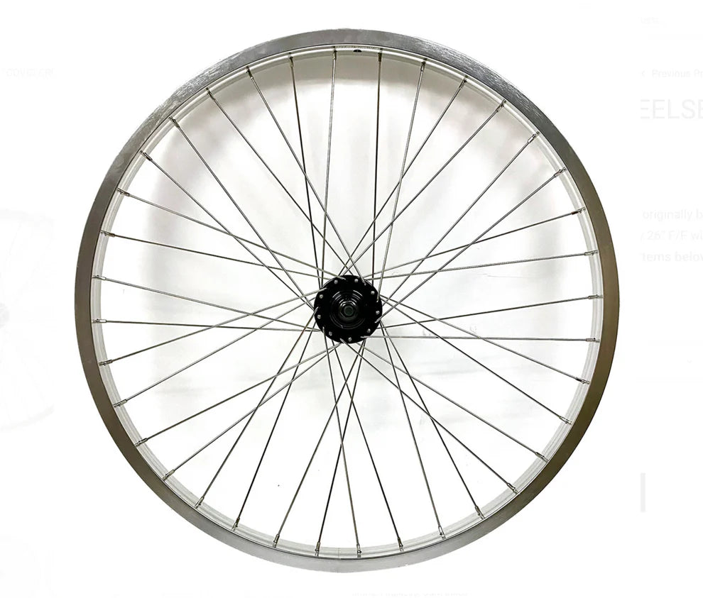 Fit Bike 26″ Covid Cruiser Wheelset Silver W/black Hubs