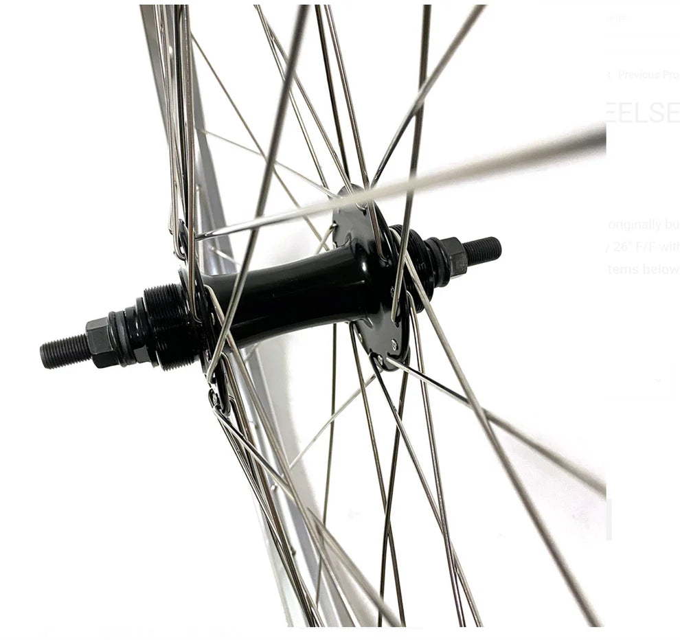 Fit Bike 26″ Covid Cruiser Wheelset Silver W/black Hubs