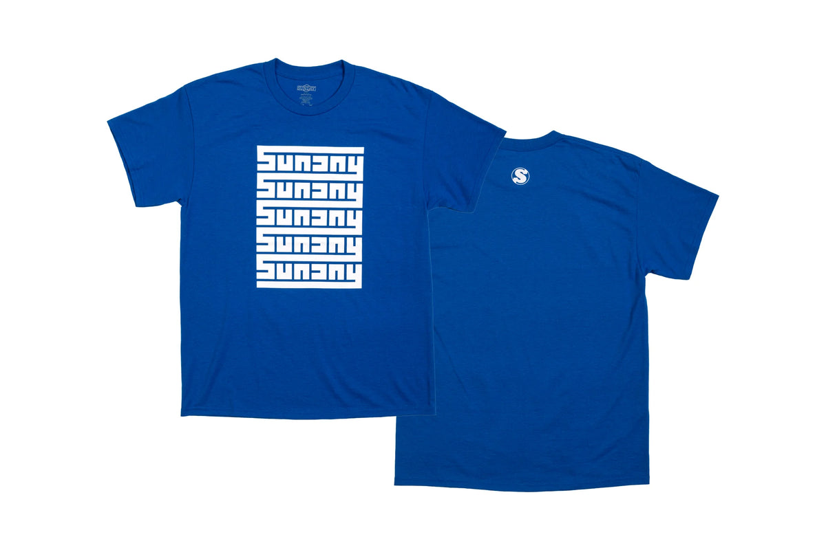 Sunday Maze Tee Royal Blue w/ White Ink