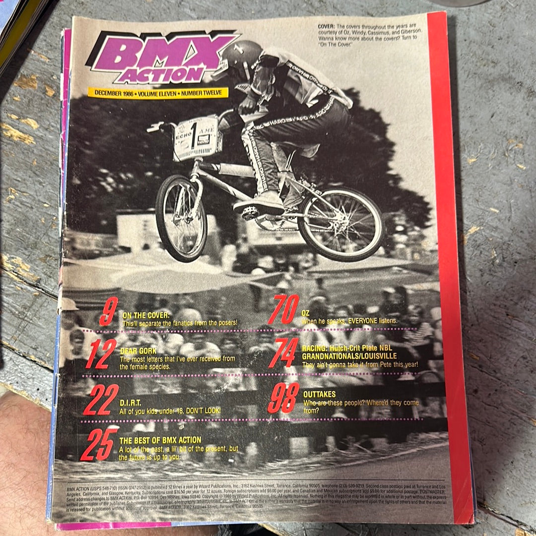 BMX Action magazine Back Issues 1986