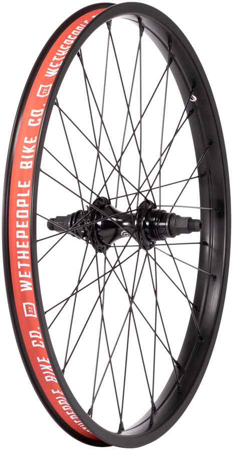 We The People Audio Rear Wheel - 22", 14 x 110mm, 36H, 9T Cassette, Right Side Drive, Nylon Hubguards, Black